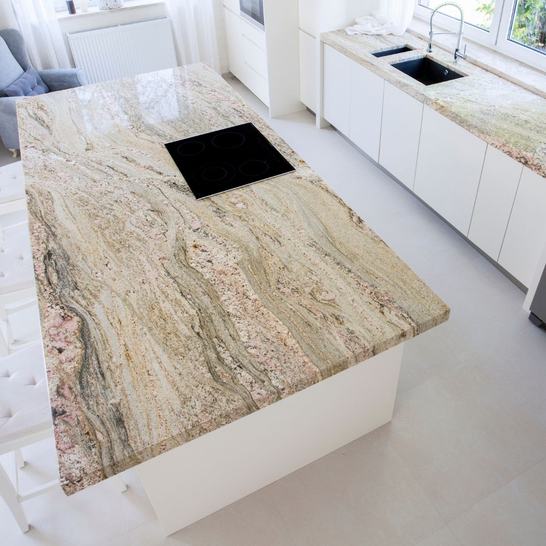 marble kitchen counter top wrapped in Dubai marina
