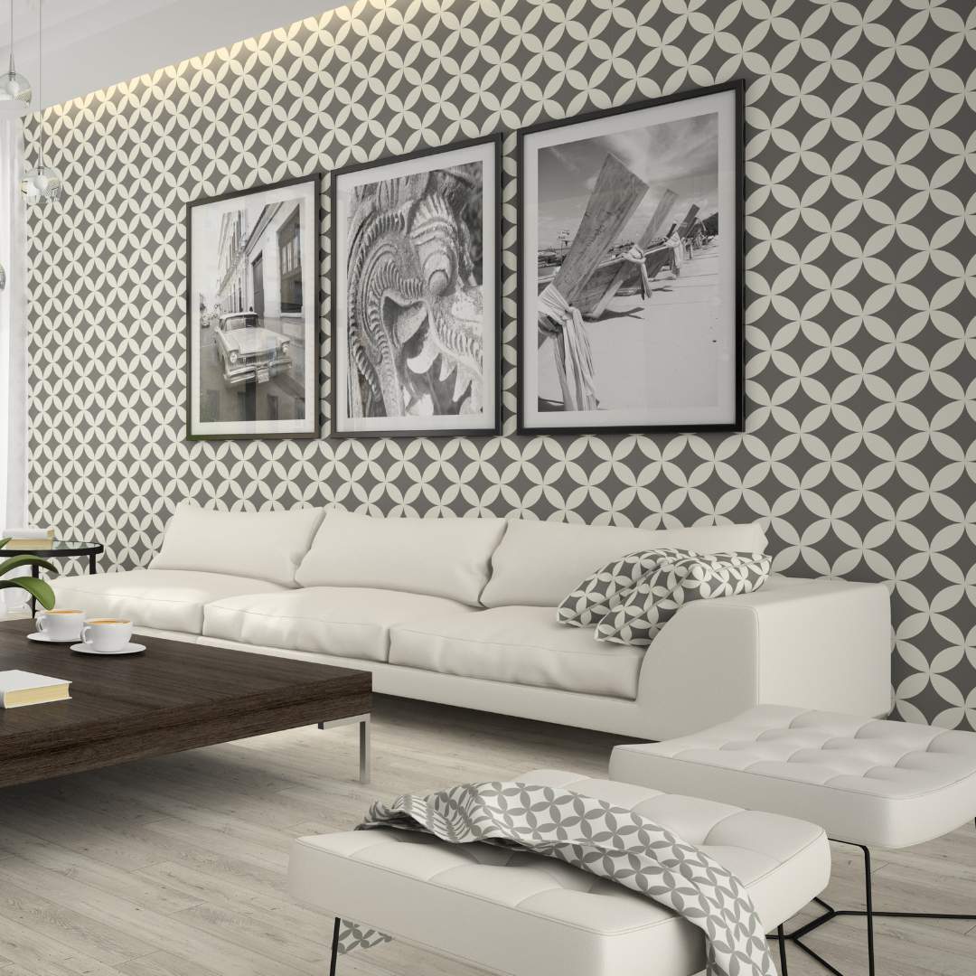 living room wallpaper installation Dubai
