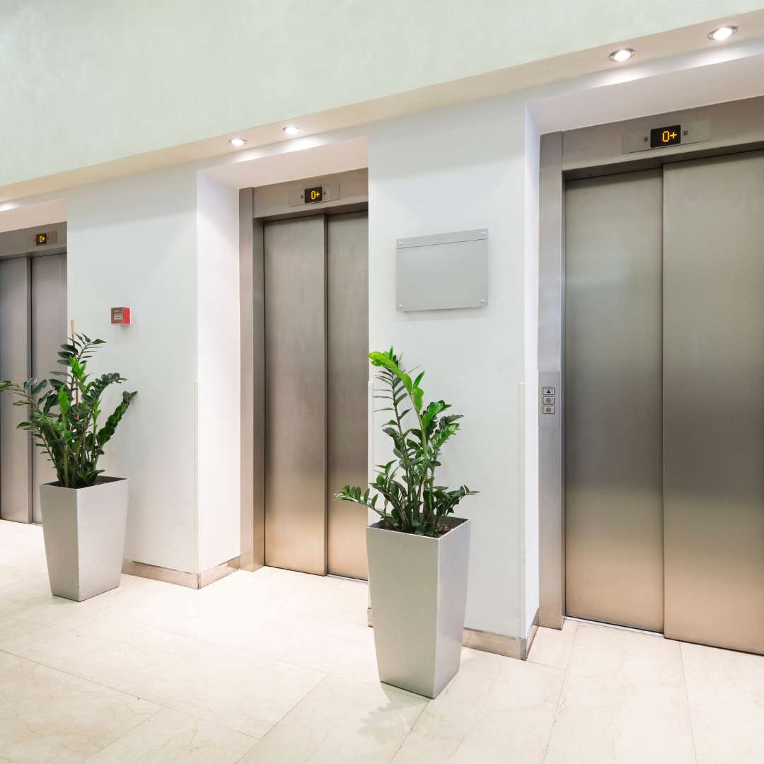 Elevator doors and frame vinyl wrapped in business bay dubai