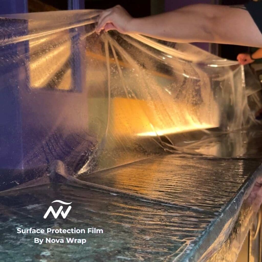 Countertop surface proection film for marble