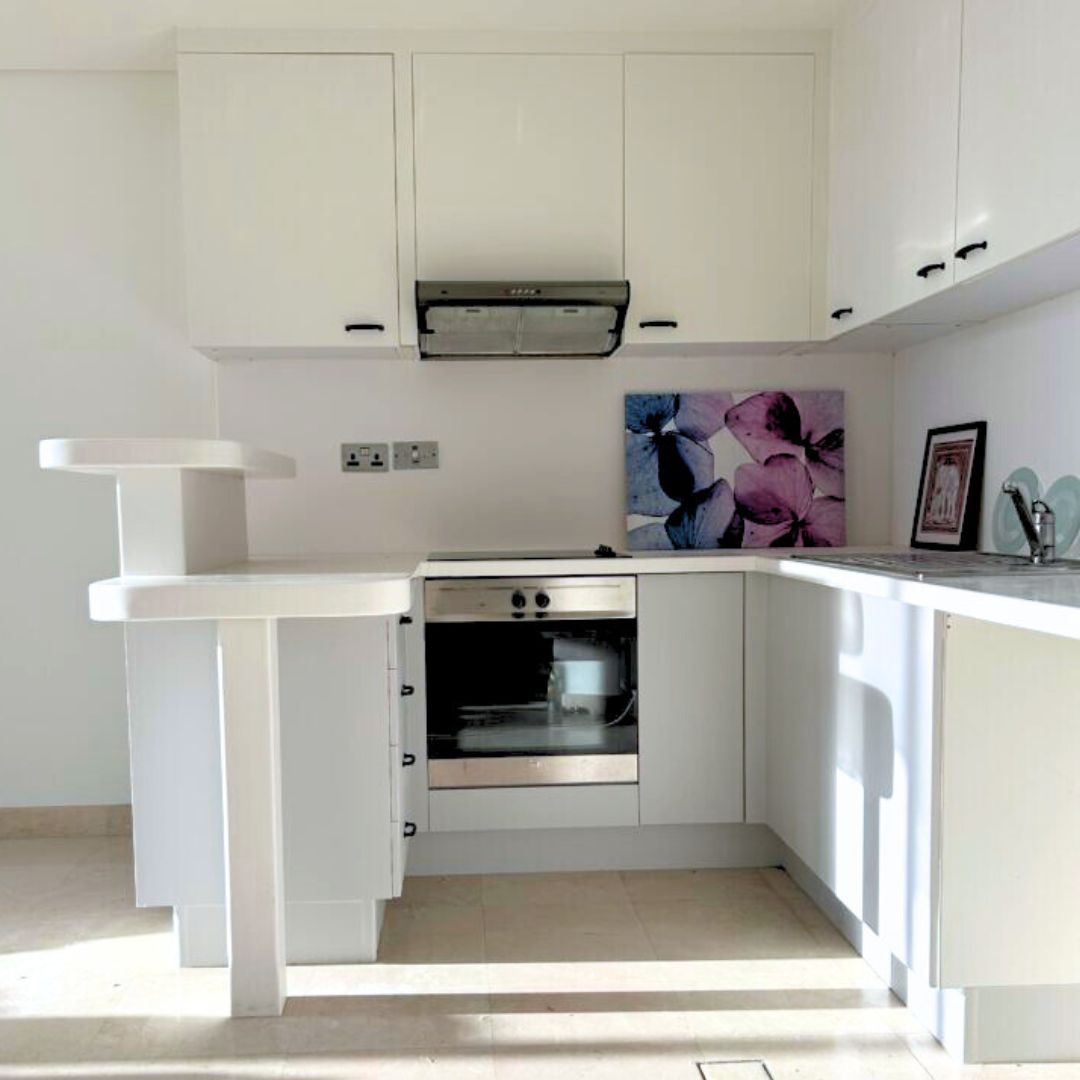 White kitchen after wrapping in grey by Nova Wrap