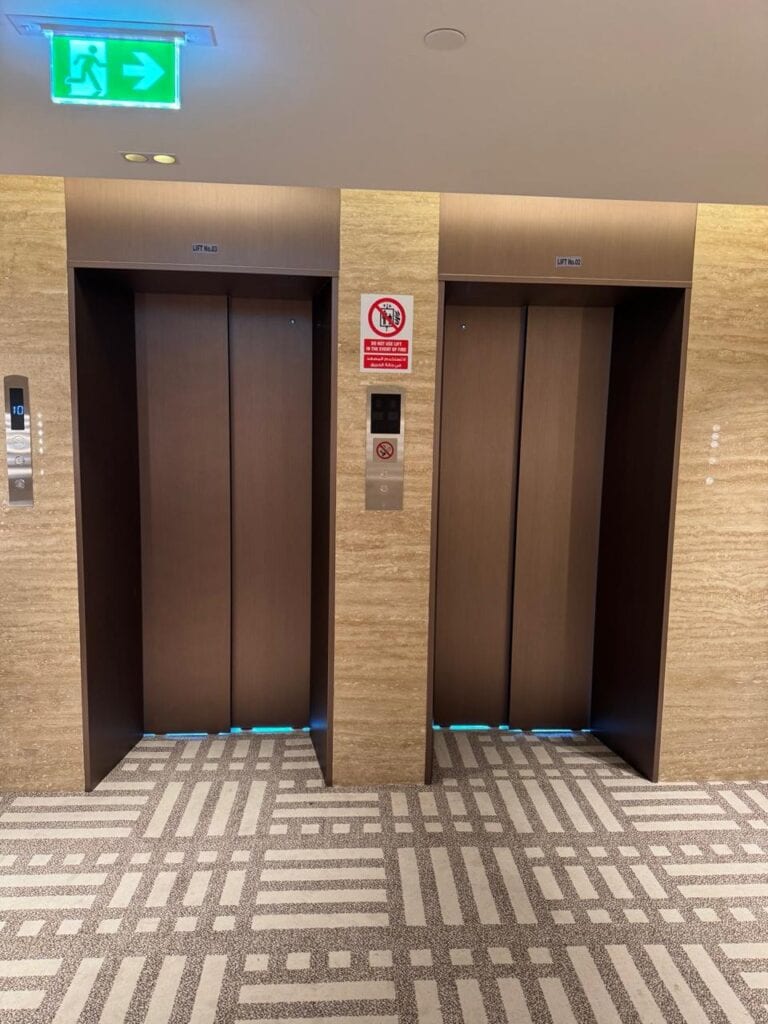 hotel elevator wrapped in Abu Dhabi