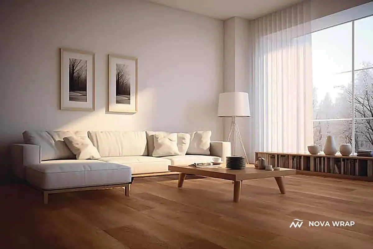 Shadow Oak LVT flooring in a Dubai interior