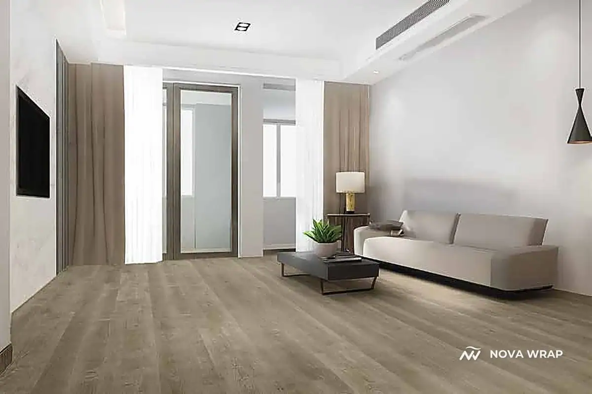 Cappuccino SPC flooring in a Dubai interior