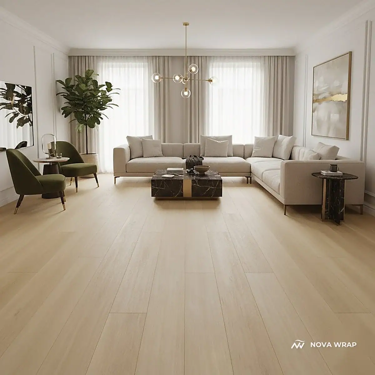 Desert Oak SPC flooring in a Dubai interior