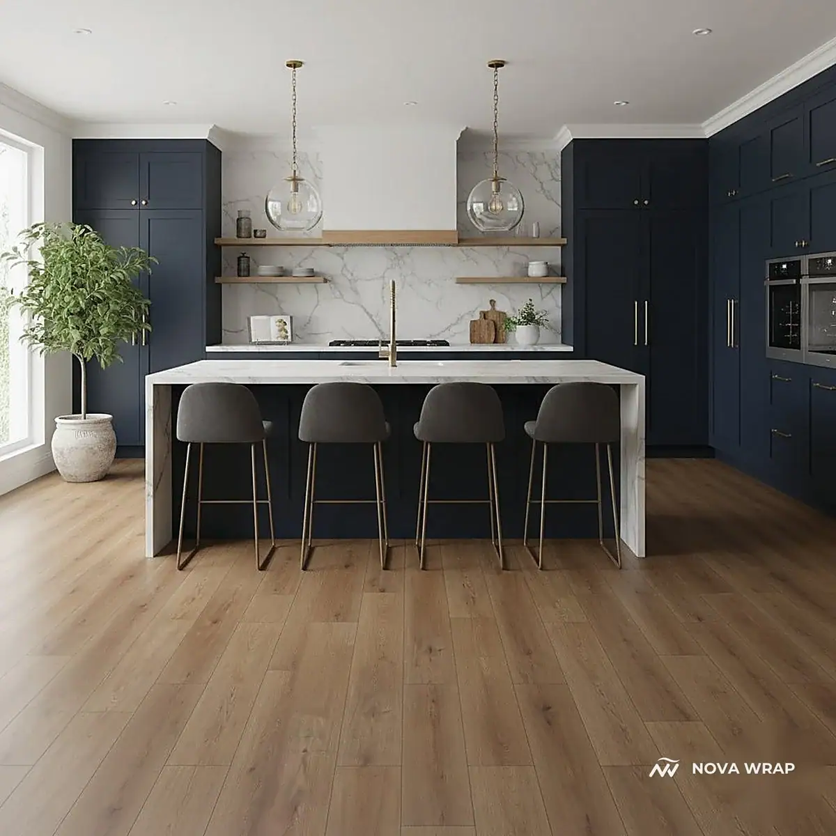 New Oak SPC flooring in a Dubai interior