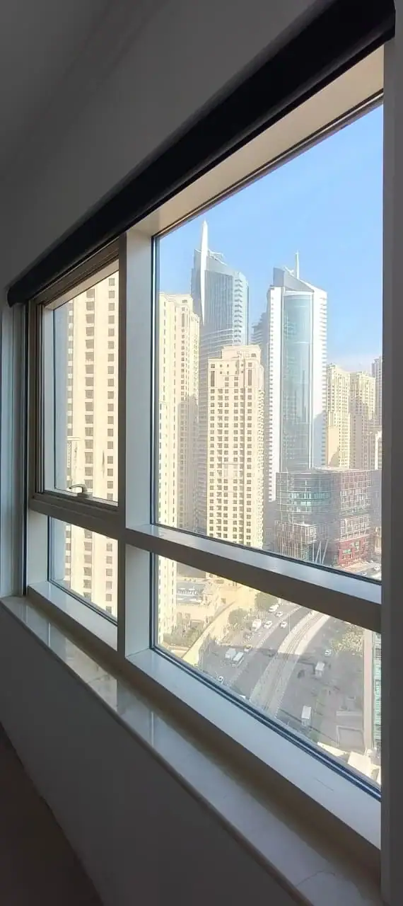 Window frames before vinyl wrapping, King Salman Street
